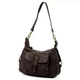 VS 046 sötétbarna női bőr válltáska 32 x 22 x 15 cm