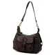 VS 046 sötétbarna női bőr válltáska 32 x 22 x 15 cm