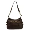 VS 046 sötétbarna női bőr válltáska 32 x 22 x 15 cm