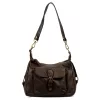 VS 046 sötétbarna női bőr válltáska 32 x 22 x 15 cm