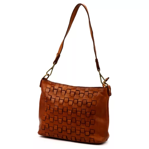 VS 047 konyakbarna női bőr vállitáska 30 x 21 x 12 cm