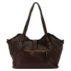 VS 048 barna női bőr válltáska 45 x 26 x 14 cm