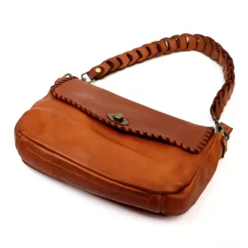   VS 049 konyak női bőr kézitáska, válltáska 29 x 21 x 7 cm