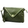 VS 050 zöld női bőr kézitáska, válltáska 28 x 19 x 6 cm