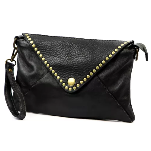 VS 050 fekete női bőr kézitáska, válltáska 28 x 19 x 6 cm