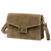 Luka 25-005 taupe női velúr bőr oldaltáska 21 x 15 x 7 cm