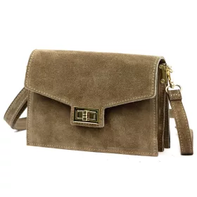   Luka 25-005 taupe női velúr bőr oldaltáska 21 x 15 x 7 cm