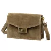 Luka 25-005 taupe női velúr bőr oldaltáska 21 x 15 x 7 cm