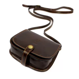   Florence ART. 882 sötétbarna női bőr válltáska, oldaltáska19 x 15 x 7 cm