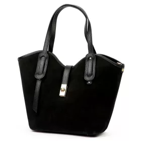   Luka 25-006 fekete női bőr válltáska, oldaltáska 36 x 29 x 14 cm