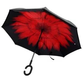 Yili 6802 piros virág mintás női esernyő 80 x 100 cm