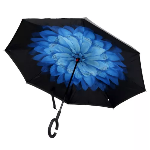 Yili 6802 kék virág mintás női esernyő 80 x 100 cm