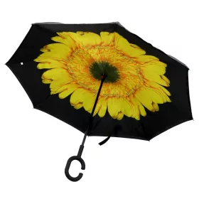 Yili 6802 sárga virág mintás női esernyő 80 x 100 cm