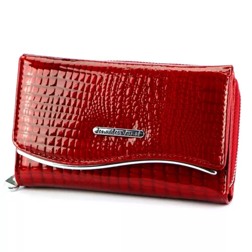 Jennifer Jones 5245-2 ZIP piros női bőr pénztárca 14 x 9 x 3 cm
