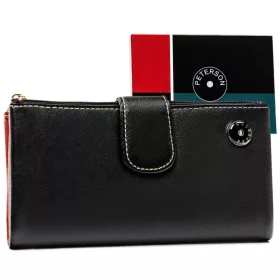   Peterson PTN D24-L-MNK fekete női bőr pénztárca 15 x 8.5 x 3 cm