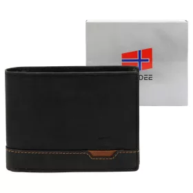   Nordee HJORT N992 fekete férfi bőr pénztárca 12.5 x 9.5 x 3 cm