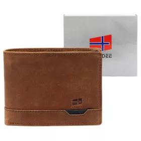  Nordee HJORT N992 konyak férfi bőr pénztárca 12.5 x 9.5 x 3 cm
