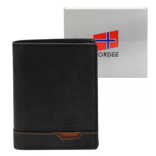 Nordee HJORT N4 fekete férfi bőr pénztárca 9.5 x 12.5 x 3 cm