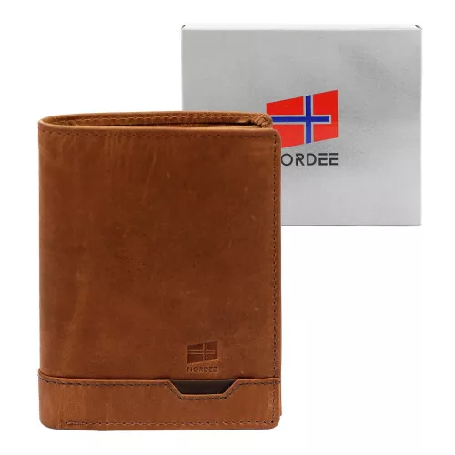 Nordee HJORT N4 konyak férfi bőr pénztárca 9.5 x 12.5 x 3 cm