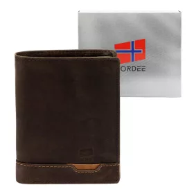   Nordee HJORT N4 barna férfi bőr pénztárca 9.5 x 12.5 x 3 cm