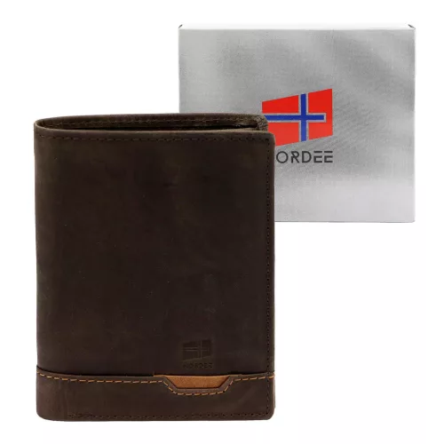 Nordee HJORT N4 barna férfi bőr pénztárca 9.5 x 12.5 x 3 cm