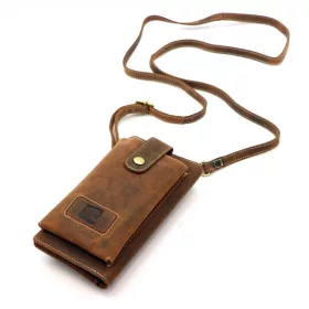   Nordee DOH-SP-02 férfi bőr nyakba akasztható táska, kártya és telefontartóval 10 x 19.5 x 5 cm