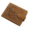 Nordee L895 SKULL barna férfi bőr pénztárca 12.5 x 9.8 x 2.5 cm