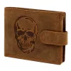 Nordee L895 SKULL barna férfi bőr pénztárca 12.5 x 9.8 x 2.5 cm