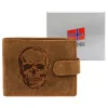 Nordee L895 SKULL barna férfi bőr pénztárca 12.5 x 9.8 x 2.5 cm