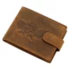 Nordee L895 MOTOSKULL barna férfi bőr pénztárca 12.5 x 9.8 x 2.5 cm