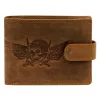 Nordee L895 MOTOSKULL barna férfi bőr pénztárca 12.5 x 9.8 x 2.5 cm