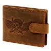 Nordee L895 MOTOSKULL barna férfi bőr pénztárca 12.5 x 9.8 x 2.5 cm