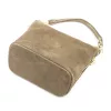 Luka 24-072 GOLD taupe női velúr bőr kézitáska, vállpánttal 24 x 20 x 12 cm