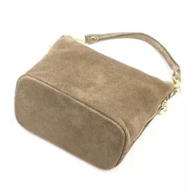   Luka 24-072 GOLD taupe női velúr bőr válltáska 24 x 20 x 12 cm