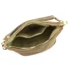 Luka 24-072 GOLD taupe női velúr bőr kézitáska, vállpánttal 24 x 20 x 12 cm