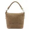 Luka 24-072 GOLD taupe női velúr bőr kézitáska, vállpánttal 24 x 20 x 12 cm