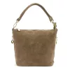 Luka 24-072 GOLD taupe női velúr bőr kézitáska, vállpánttal 24 x 20 x 12 cm