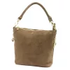 Luka 24-072 GOLD taupe női velúr bőr kézitáska, vállpánttal 24 x 20 x 12 cm