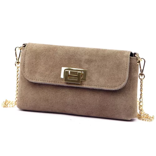 Luka 25-001 taupe női bőr válltáska 22 x 12.5 x 6 cm