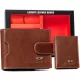 Peterson PTN SET3-N78L-VT BROWN barna férfi bőr pénztárca ajándék szett