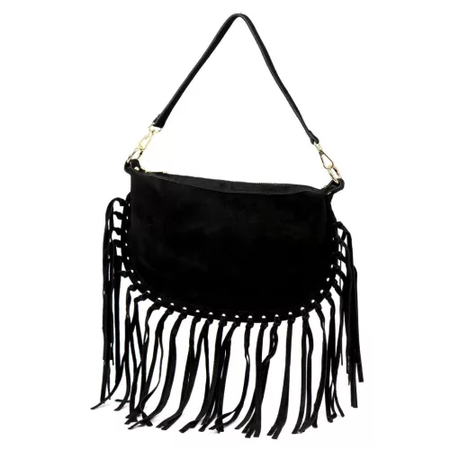 Luka 25-015 fekete női bőr kézitáska, válltáska 34 x 21 x 5 cm