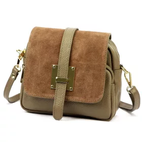 Luka 25-034 bézs női bőr válltáska 21 x 19 x 10 cm