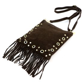   Luka 25-037 sötétbarna női bőr válltáska, mobiltartó 22 x 24 x 4 cm