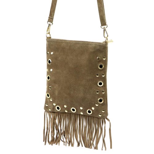 Luka 25-037 homokszínű női bőr válltáska, mobiltartó 22 x 24 x 4 cm