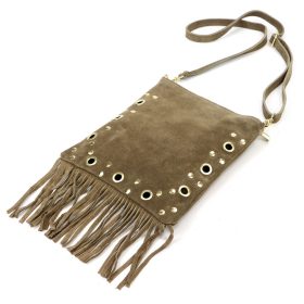   Luka 25-037 homokszínű női bőr válltáska, mobiltartó 22 x 24 x 4 cm