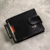 Peterson PTN SET3-N78L-VT-5433 BLACK fekete férfi marhabőr pénztárca ajándék szett