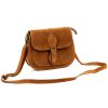 Luka 25-020 konyakbarna női velúr bőr válltáska 21.5 x 16 x 7 cm