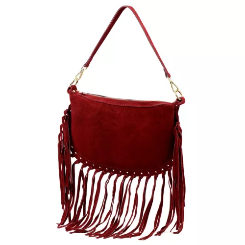 Luka 25-015 bordó női bőr kézitáska, válltáska 34 x 21 x 5 cm