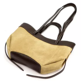   Luka 25-025 bézs-barna női bőr válltáska 41 x 31 x 11 cm