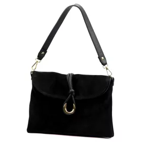 Luka 25-002 fekete női bőr válltáska 31 x 21 x 7 cm